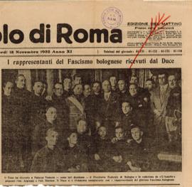 Fotografia del Direttorio Federale di Bologna ricevuto da Mussolini